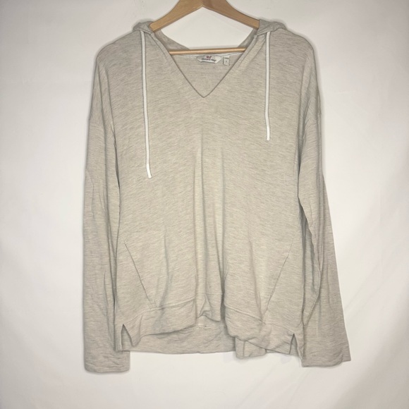 Vineyard Vines Lightweight Dreamcloth V-Neck Hoodie Sweatshirt Size Large - Picture 2 of 9
